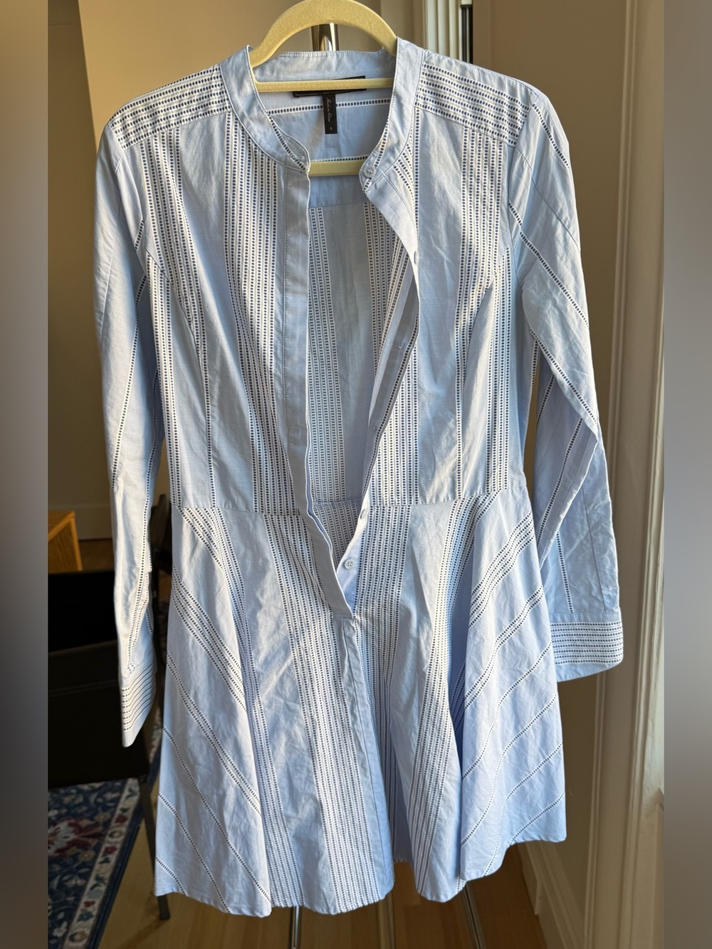 BCBGMaxAzria Light Blue Long-Sleeve Shirt Dress